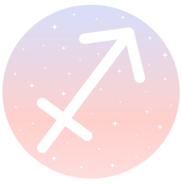 yay burçları pembe ve mavi degrade arka plan üstünde kutsal kişilerin resmi daire