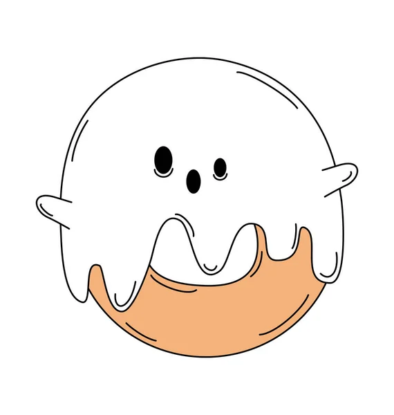 Mignon Personnage Dessin Animé Fantôme Fantôme Halloween Illustration Vectorielle — Image vectorielle