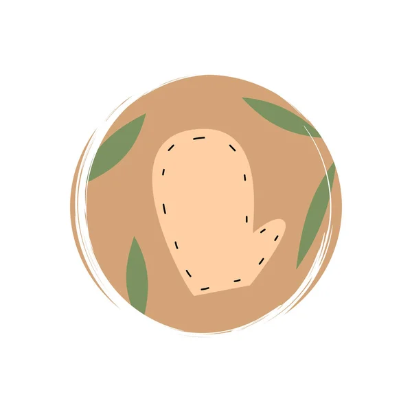 Симпатичный Логотип Иконка Вектор Экологической Перчаткой Ванны Иллюстрация Круге Текстурой — стоковый вектор