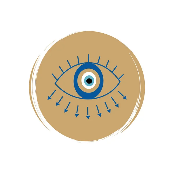 Nette Esoterische Magie Böse Augen Icon Vektor Illustration Auf Kreis — Stockvektor