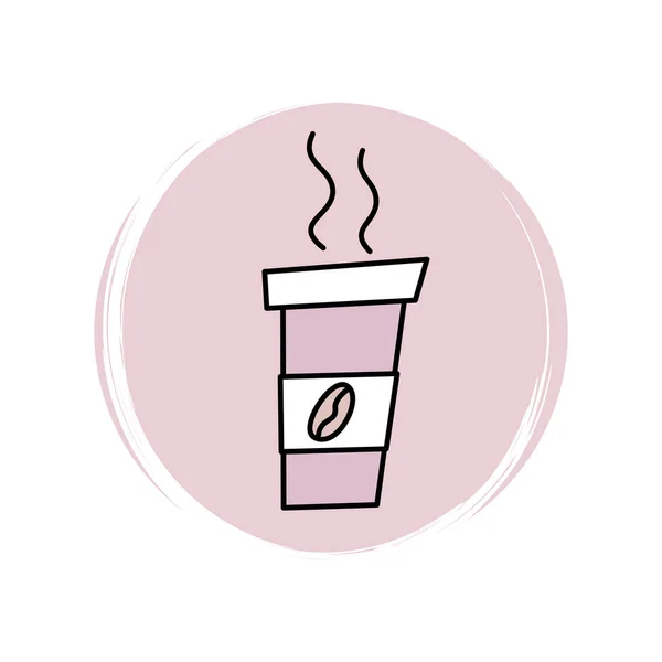 Logotipo Lindo Vector Icono Con Taza Café Para Llevar Ilustración — Vector de stock
