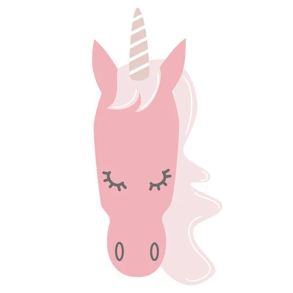 Cute Indah Kartun Karakter Unicorn Vector Ilustrasi - Stok Vektor