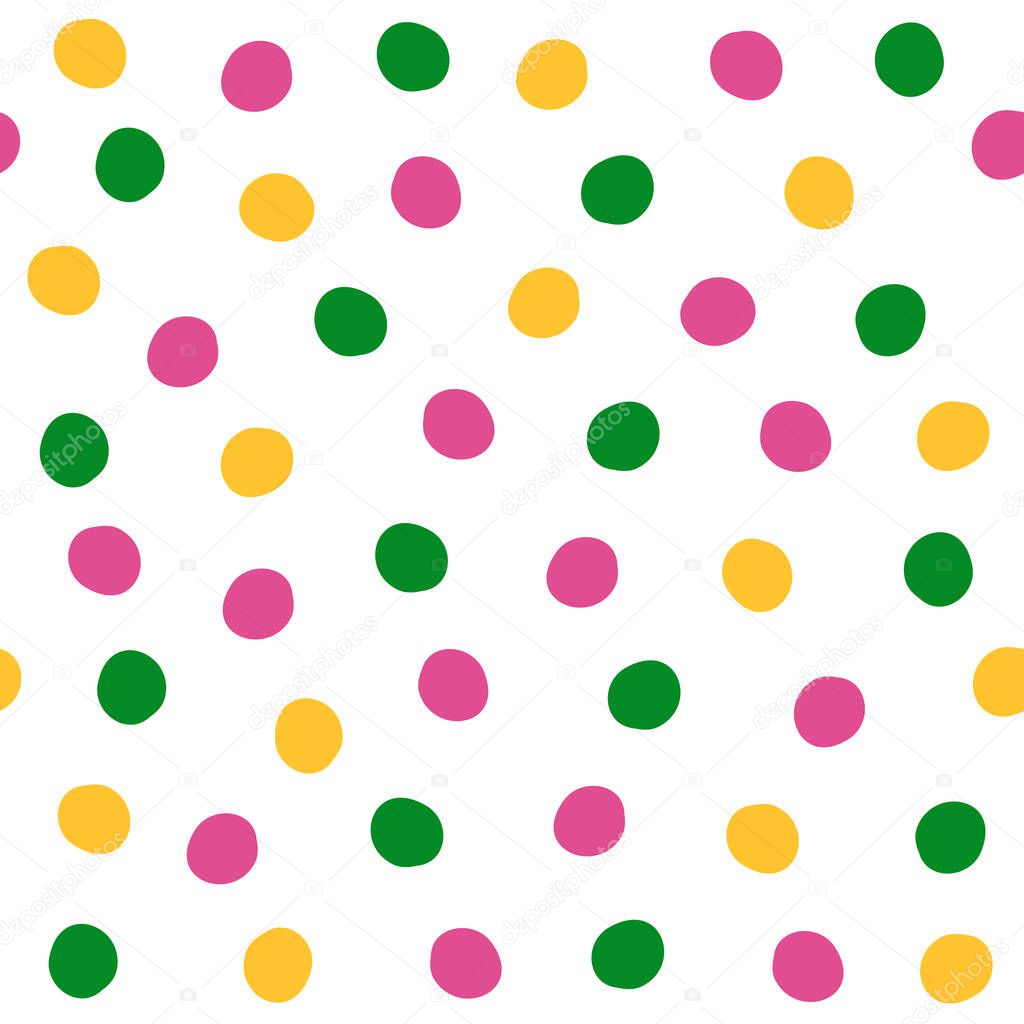 rainbow colorful seamless vector pattern background illustration with polka dots