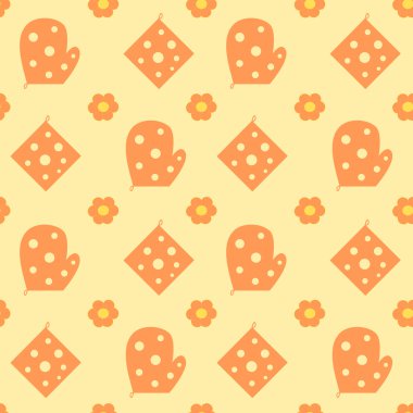 mutfak eldiven şirin Dikişsiz desen vektör