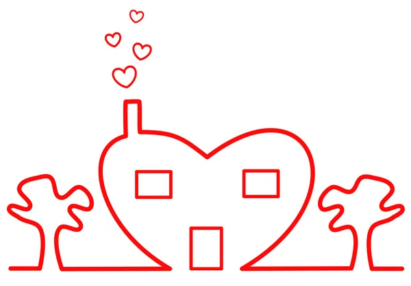 Векторная иллюстрация концепции сердечного дома — стоковый вектор