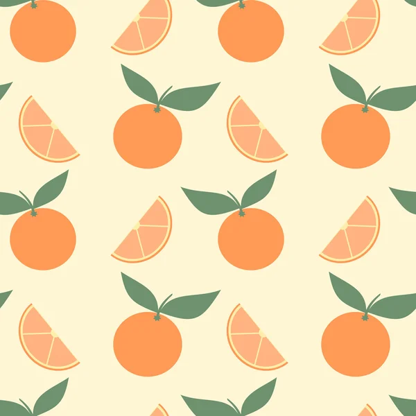 Naranja fruta inconsútil vector patrón fondo ilustración — Archivo Imágenes Vectoriales