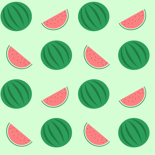 Wassermelone nahtlose Vektormuster Hintergrund Illustration — Stockvektor
