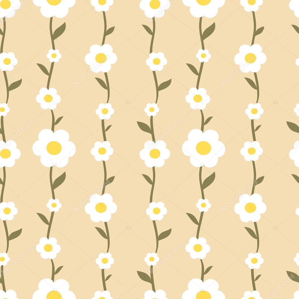 Pastel romantic daisy flowers seamless vector pattern background  illustration Stock Vector by ©alicev1978 83953880