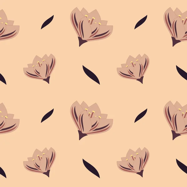 Romántico pastel flores decorativo sin costura vector patrón fondo ilustración — Archivo Imágenes Vectoriales
