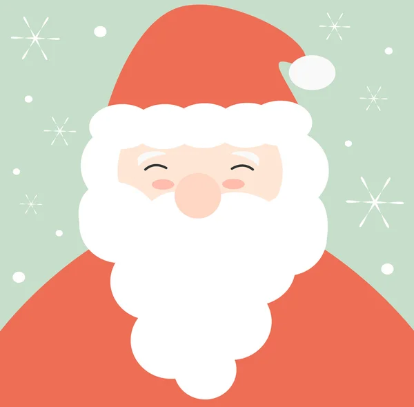 Noel Baba yüz sevimli vektör çizim Noel için çizgi film — Stok Vektör
