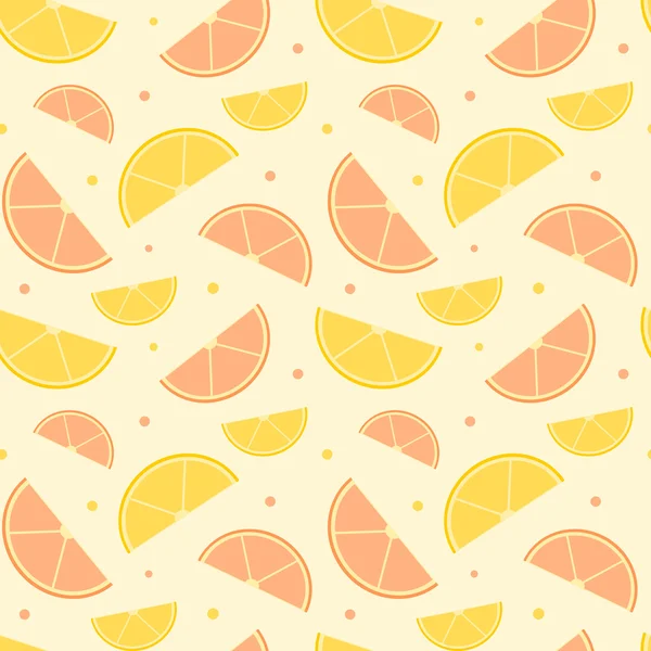 オレンジとレモン スライス シームレスなベクトル パターン背景イラスト — ストックベクタ