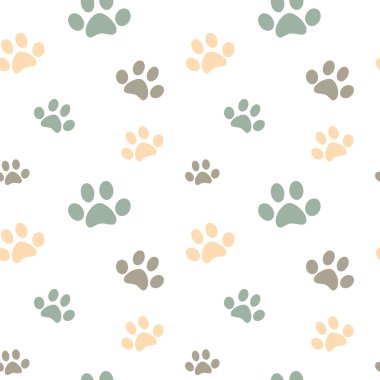 şirin pastel renkli pençe sorunsuz vektör desen arka plan illüstrasyon