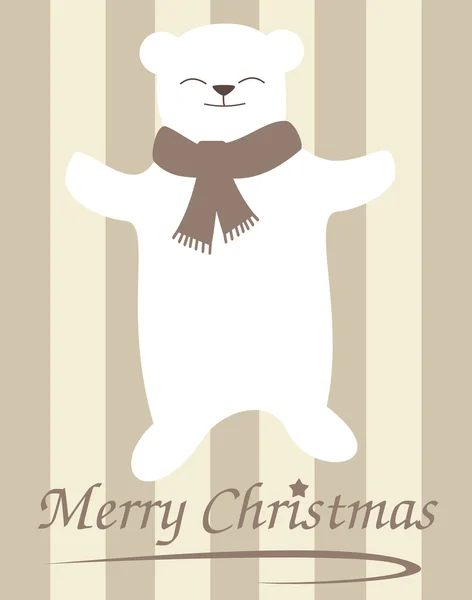 Oso polar feliz navidad tarjeta vacaciones vector ilustración — Vector de stock