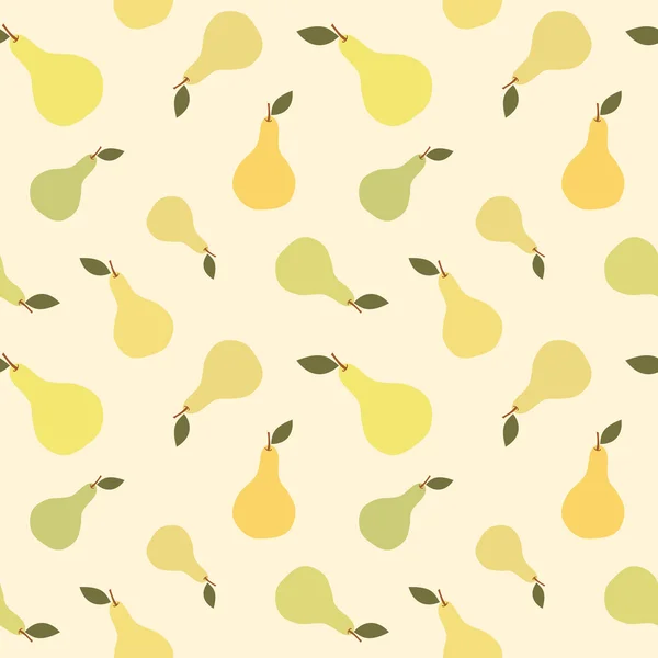 Söta päron frukt sömlös vektor mönster bakgrund illustration — Stock vektor