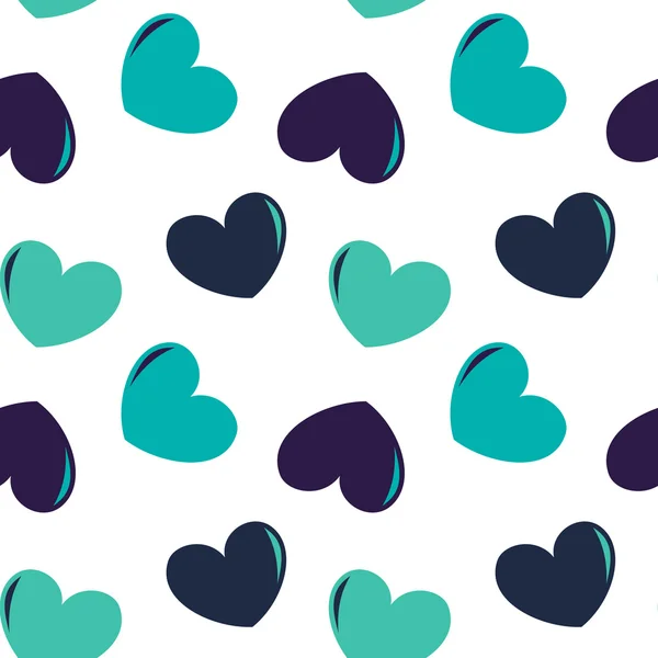 Kék és lila szív színes folytonos vector minta háttér illusztráció — Stock Vector