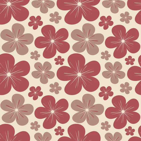 Lindo hermoso flores marsala color inconsútil vector patrón fondo ilustración — Archivo Imágenes Vectoriales