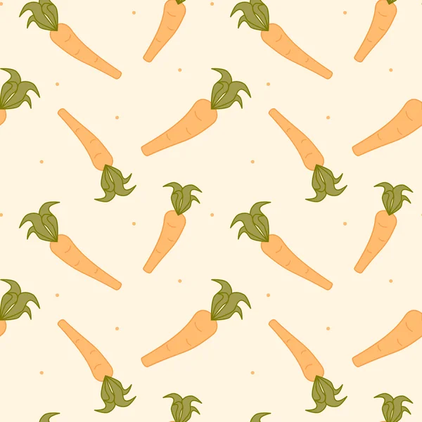 Lindo zanahorias sin costura vector patrón fondo ilustración — Vector de stock