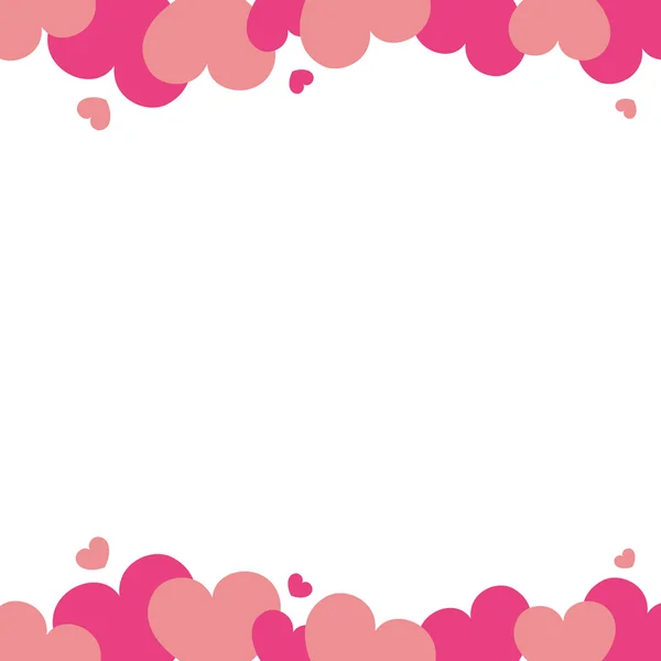 Lovely vector frame with pink romantic hearts — Stock Vector