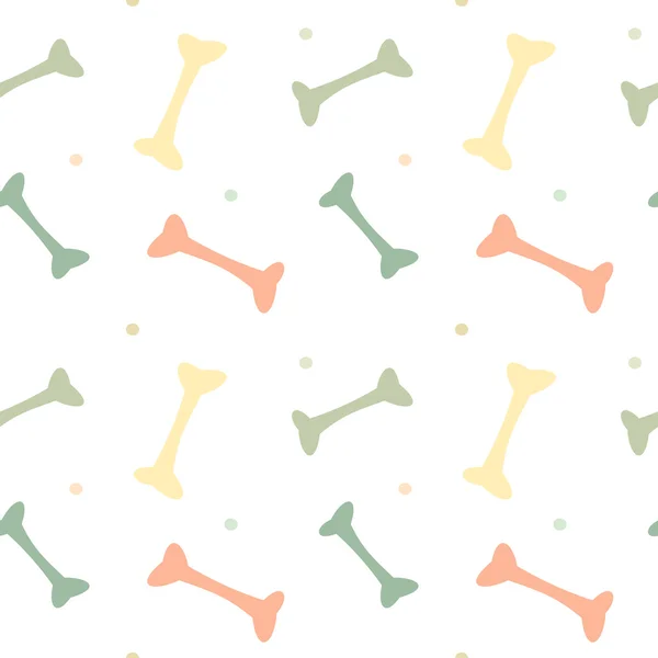 Illustration de fond de motif vectoriel sans couture d'os mignons colorés pastel — Image vectorielle