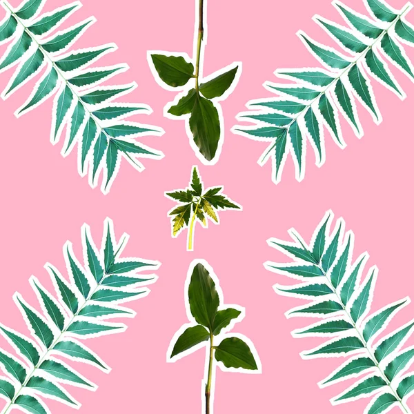 Ein Nahtloser Hintergrund Mit Azadirachta Indica Grünen Blättern — Stockfoto