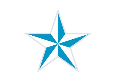 Yeşil Geometrik Yıldız Simgesi Simetrik Çokgen Tasarımı. Yeşil yıldız vektörü. Yeşil yıldız şekli