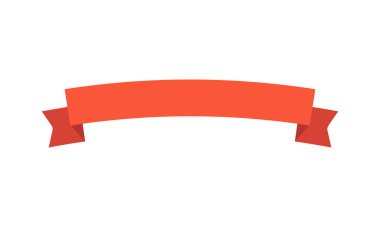 Sarı Kurdeleli Bayrak Eğri Dekoratif Etiketi Beyaz Arkaplanda Katlanmış Sonu Var. Sarı kurdele beyaz arkaplanda izole edildi