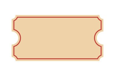 Eski boş bilet. Bej Bilet Etiketi. Kırmızı Kenarlık ve Yuvarlak Notlu Boş Giriş Koçanı