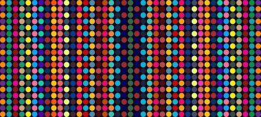 Renkli Oval Şebeke. Mavi Arkaplanda Soyut Simetrik Nokta Deseni