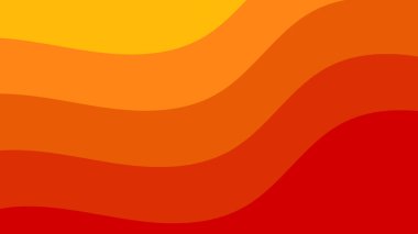 Kırmızı ve sarı iş dalgası masaüstü duvar kağıdı. Kırmızı sarı dalga bantları. Aydınlık Arkaplanda Yumuşak Eğrilerle Soyut Yatay Gradyan Akışı