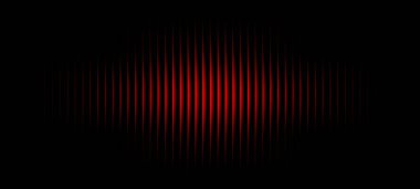 Kırmızı ve siyah gradyan arka plan şablonu. Son moda tırtıklı cam dalgaları dokuyu fütüristik klasik estetik ile etkiler. Simetrik gradyan ile soyut dikey çizgi deseni
