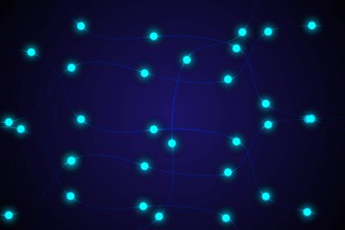 Parlak Düğümler ve Dijital Bağlantılarla Soyut AI Ağ Arkaplanı