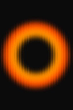 Siyah Arkaplanda Parlayan Turuncu Sarı Neon Yüzük. Parlak Parlak Yüzüklü Canlı Ateş Tonu Dijital Halkası