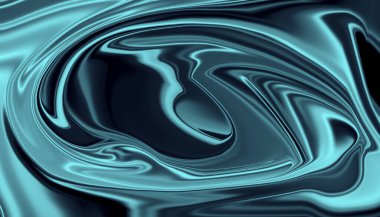 Mavi Siyah Soyut Sıvı Girdap Arkaplanı Metalik Akış Dokusuyla. Dynamic Blue ve Black Liquid Soyut Sanat Tasarımı Girdabı