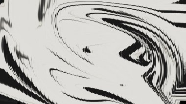 Pürüzsüz Girdap Hareketiyle Soyut Siyah ve Beyaz Akışkan Dalga Arkaplanı