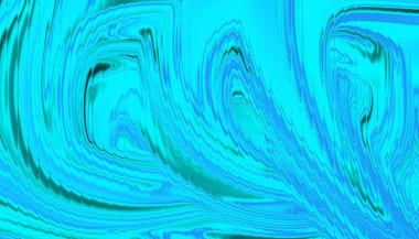 Canlı Cyan Mavisi Soyut Sıvı Girdap Arkaplanı Dinamik Mermer Akışı Dokusuyla