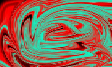 Kırmızı ve turkuaz soyut sıvı kıvrımlı arka plan canlı hareket ve modern kontrast