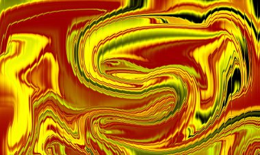 Altın sarısı ve kırmızı soyut sıvı girdap arkaplan canlı enerji ve dinamik hareket