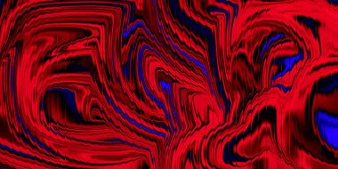 Dinamik akışkan hareketli koyu kırmızı ve mavi soyut girdap arkaplanı