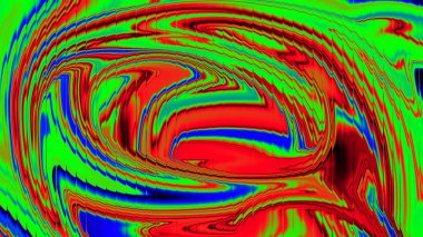 Psikedelik çok renkli soyut sıvı girdap arka planı neon enerjili ve dinamik hareketli