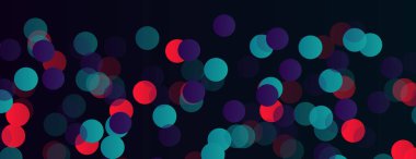 Kutlama pankartı tasarımı için arka planda yumuşak çok renkli bokeh ışıkları