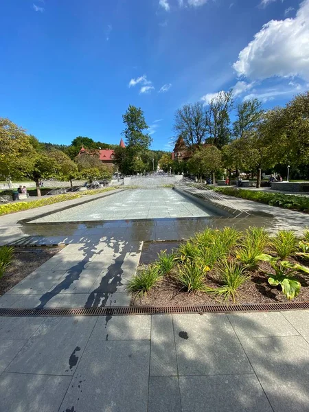 Krynica Zdrj Sanatório Maopolskie Voivodeship Polônia Setembro 2020 Vista Parque — Fotografia de Stock