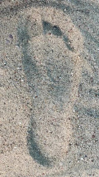 Imprint Sea Sand Foot Trough — Stock Photo, Image