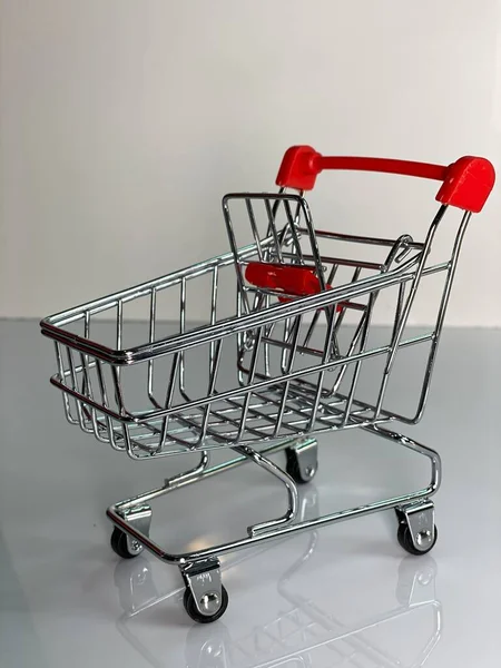 Metal Cart Isolated White Background — Stock Photo, Image