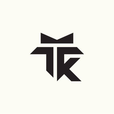 TK 2 harfi siyah logo vektörü kavramı