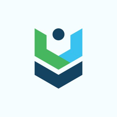 U harfi logo tasarım konsepti çizimi