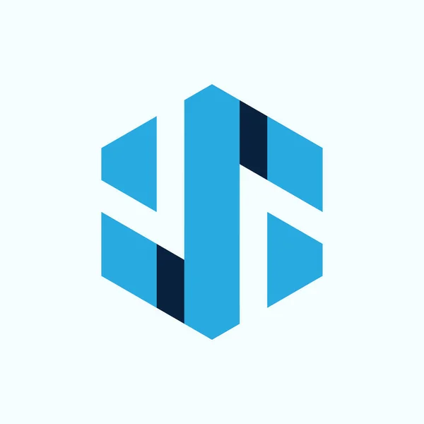 Letter Hexagon Logo Concept Illustratie — Stockvector