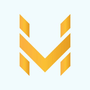 M harfi Hexagon logo tasarım konsepti çizimi