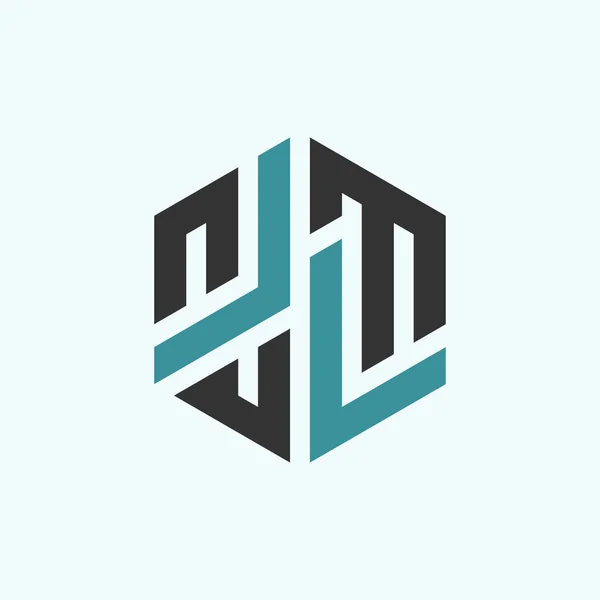 Carta Modelo Ilustração Design Logotipo Hexágono — Vetor de Stock