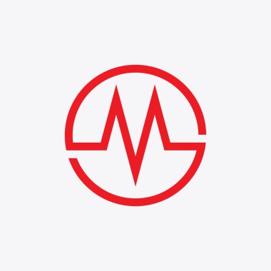 M harfi Çember vektör tasarımı çizimi