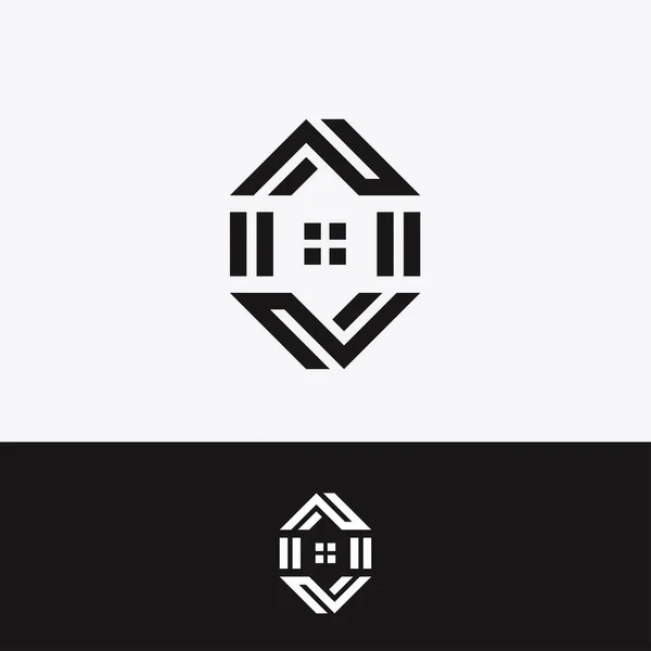 Brev Hus Hexagon Ambigram Vektor Design Illustration — Stock vektor